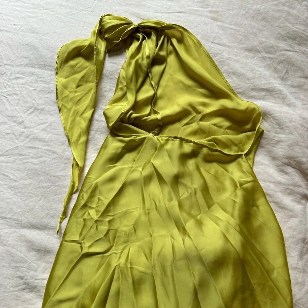 Baobab Collection Chartreuse Green One-Shoulder Mini Dress - Picture 8 of 10
